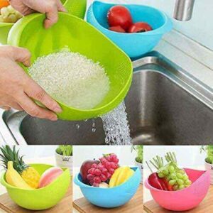 Rice Washing Bowl,rice Rinser Strainer With Handle - Vegetable