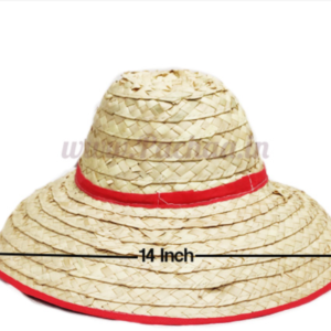 Palm Leaf Round Cowboy Hat Cap 14 Inches (Adult Medium) - Panai Olai Thoppi