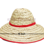 Palm Leaf Round Cowboy Hat Cap 16 Inches (Adult Large) - Panai Olai Thoppi